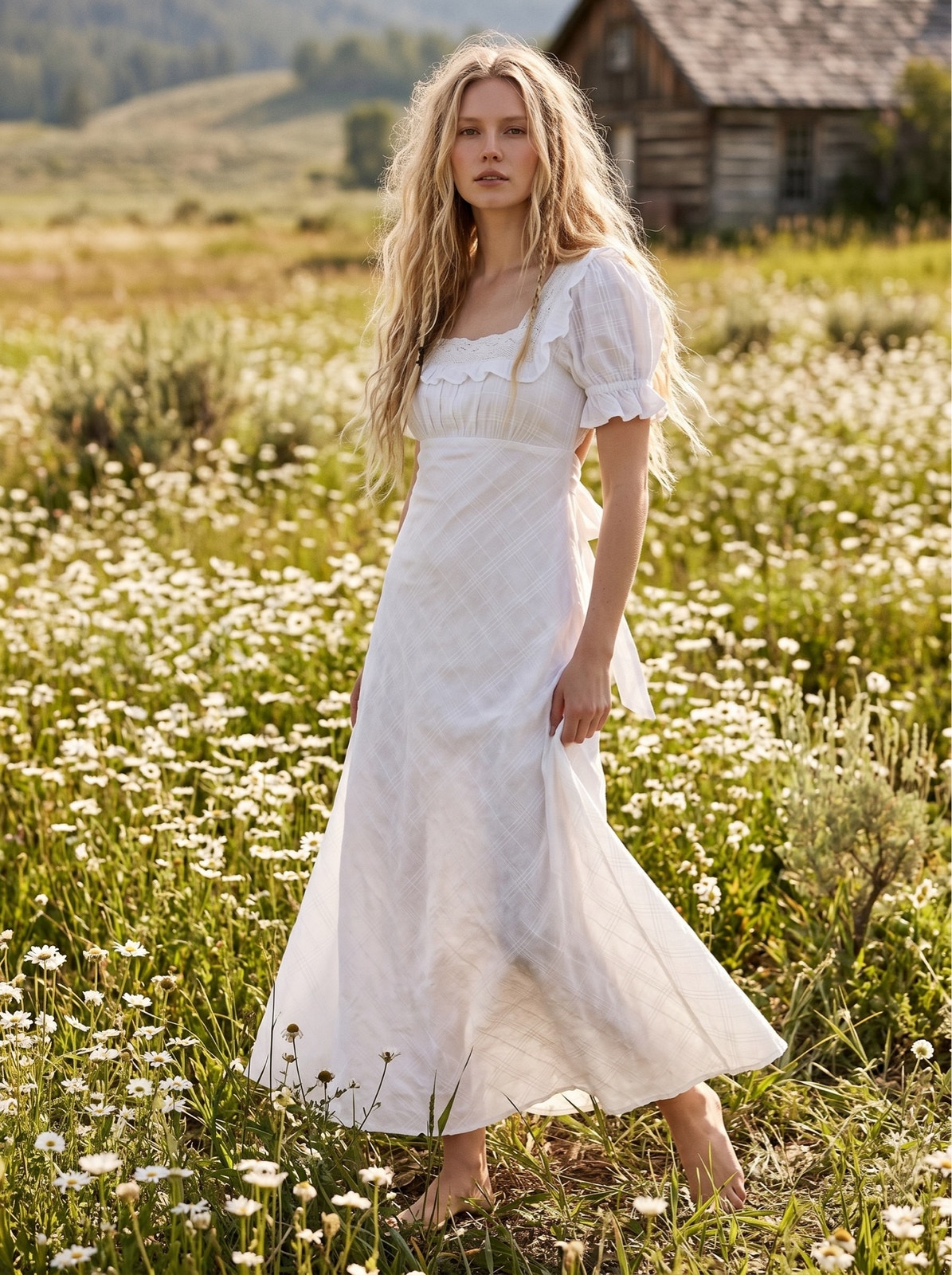 Free People Lace Dainty Ethereal Cottage Now And Forever Midi Dress Ivory Small
